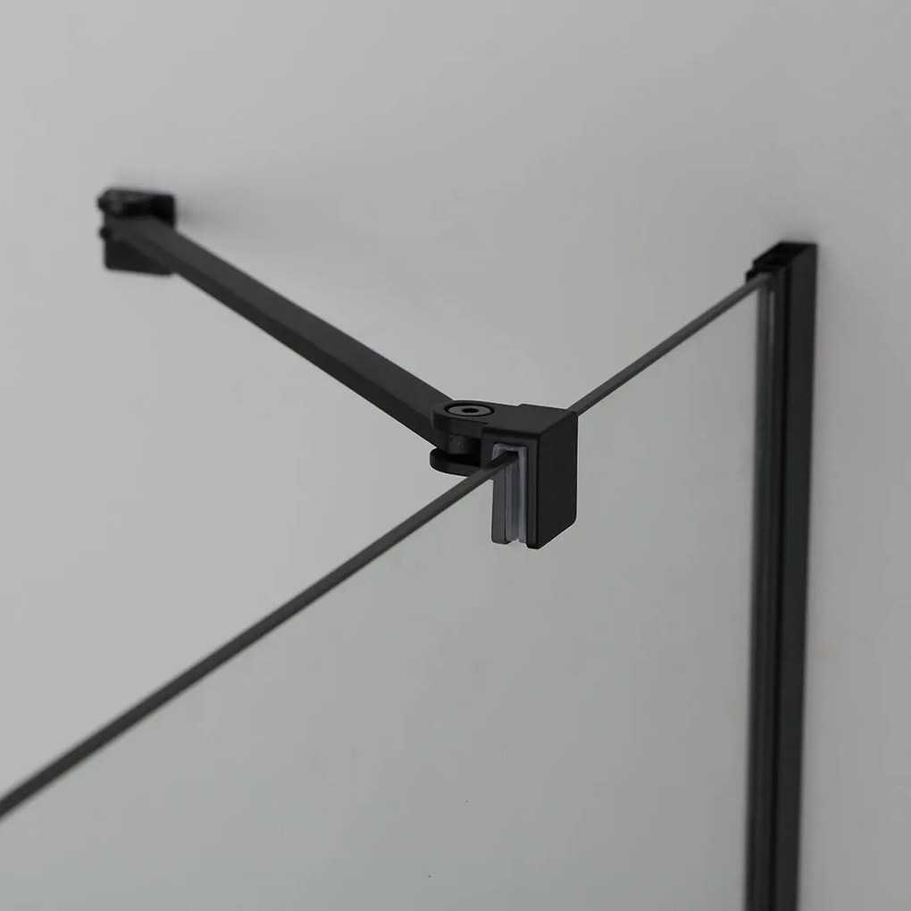 Box Doccia 120X80 Nero Doppia Porta Battente In Cristallo 6Mm | Lion
