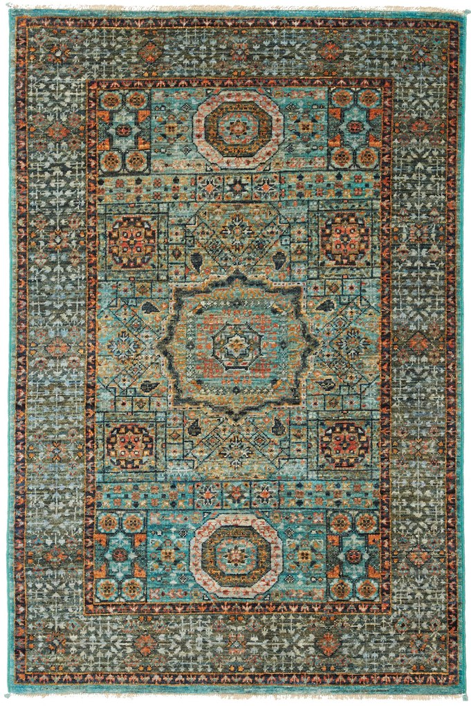 Mamluk Tappeto orientale 130x90 Turchese (Pakistan) Annodato A Mano
