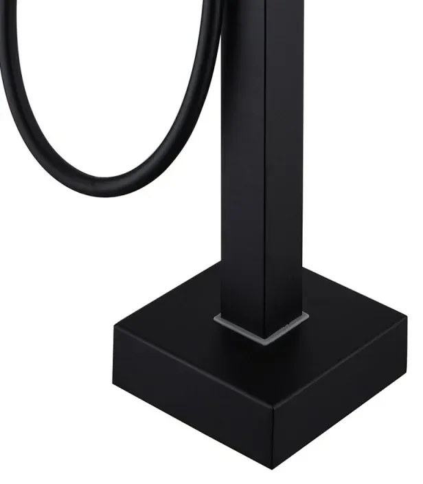 Miscelatore vasca freestanding a pavimento nero opaco quadrato