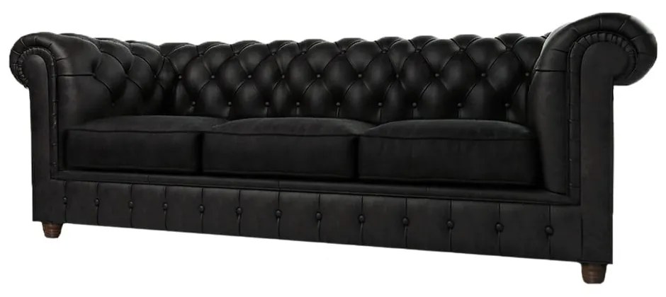 Divano in velluto nero 230 cm Cambridge - Ropez