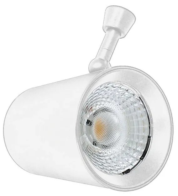 Faro Led Da Binario Trifase 30W 4000LM D85 Carcassa Bianca 3000K CRI 80 Angolo 35 Trasformatore Separabile Escluso