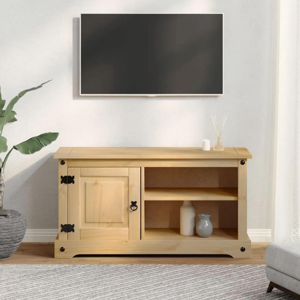 Mobile porta tv corona 100x37x52 cm in legno massello di pino