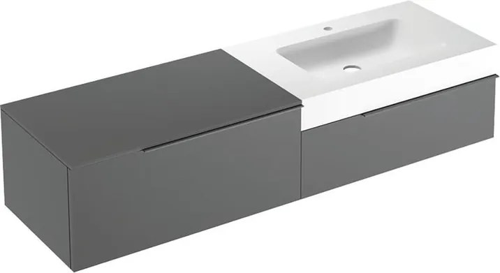 Mobile bagno sospeso con lavabo L 170 x H 36 x P 51 cm grigio basalto per vasca a destra Ginevra
