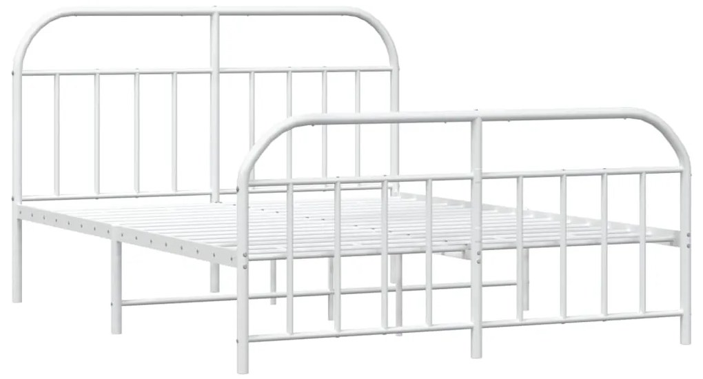Giroletto con testiera e pediera metallo bianco 183x213 cm