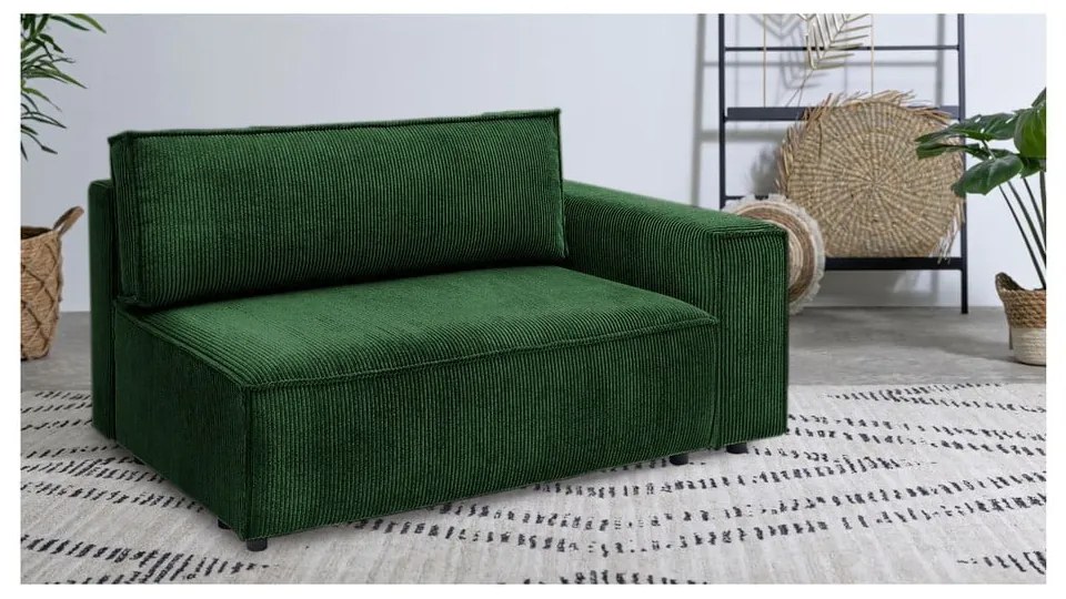 Modulo divano in velluto a coste verde, angolo destro Nihad modular - Bobochic Paris