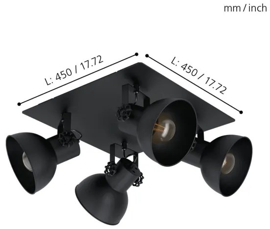 Eglo 43434 - Luce Spot BARNSTAPLE 2 4xE27/40W/230V