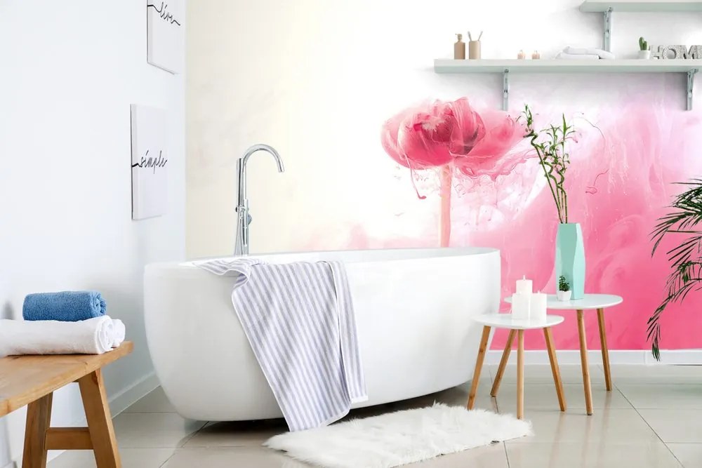 Carta da parati – Fiore rosa in stile interessante