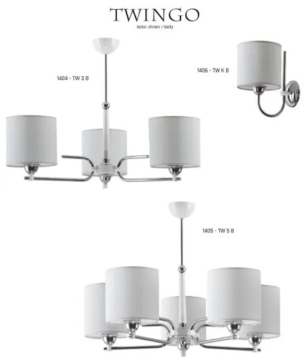 Jupiter 1404 - TW 3 B - Lampadario a sospensione con supporto rigido TWINGO 3xE27/60W/230V