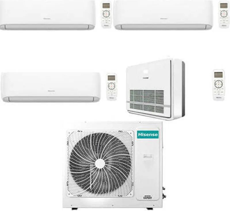 Climatizzatore Condizionatore Hisense Hi Comfort WiFi + Console R32 Quadri Split Inverter 9000 + 9000 + 9000 + 12000 BTU con U.E. 4AMW81U4RJC NOVITÁ