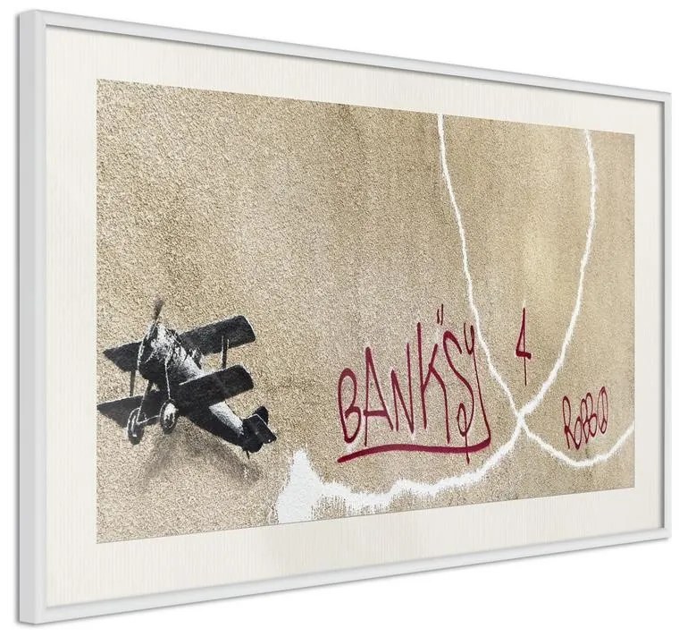 Poster  Banksy: Love Plane  Cornice Quadri Cornice nera con pass-partout, Larghezza x Altezza Home decor 45x30