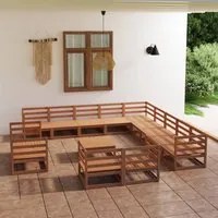 Set Divani da Giardino 14 pz in Legno Massello di Pino 3075972