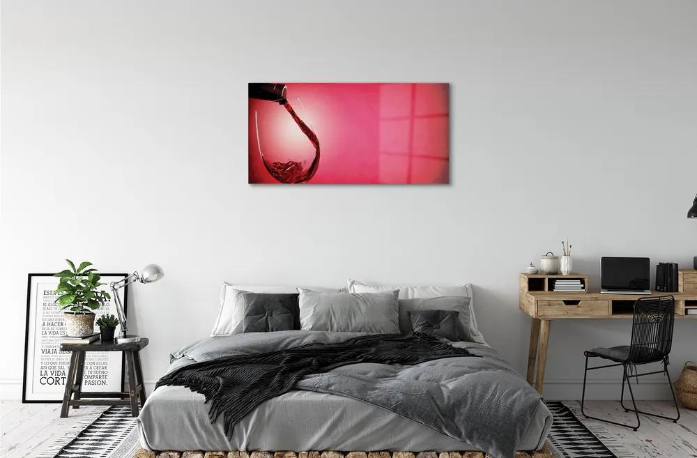 Quadro acrilico Vetro di sfondo rosso a sinistra 100x50 cm