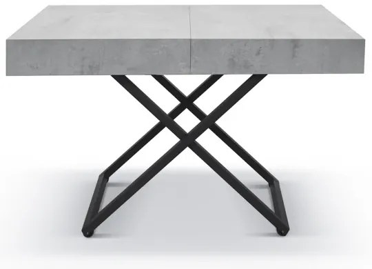 Tavolino TURIX 120x80 cm in legno metallo cemento trasformabile