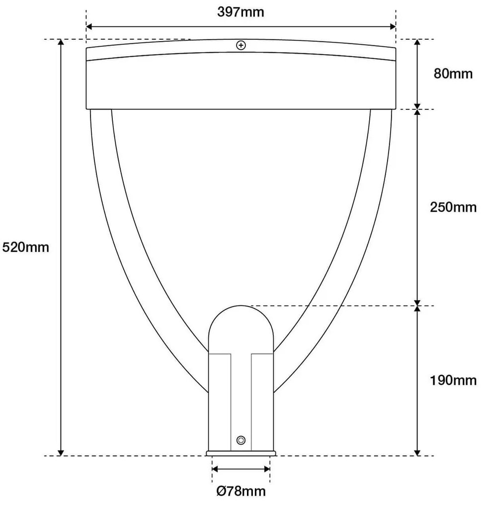 Lampione Stradale 40W 120lm/W Dual Gray - Lumileds Colore Bianco Caldo 2.700K