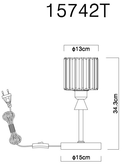 Globo 15742T - Lampada da tavolo JORDANA 1xE27/60W/230V diametro 15 cm nero