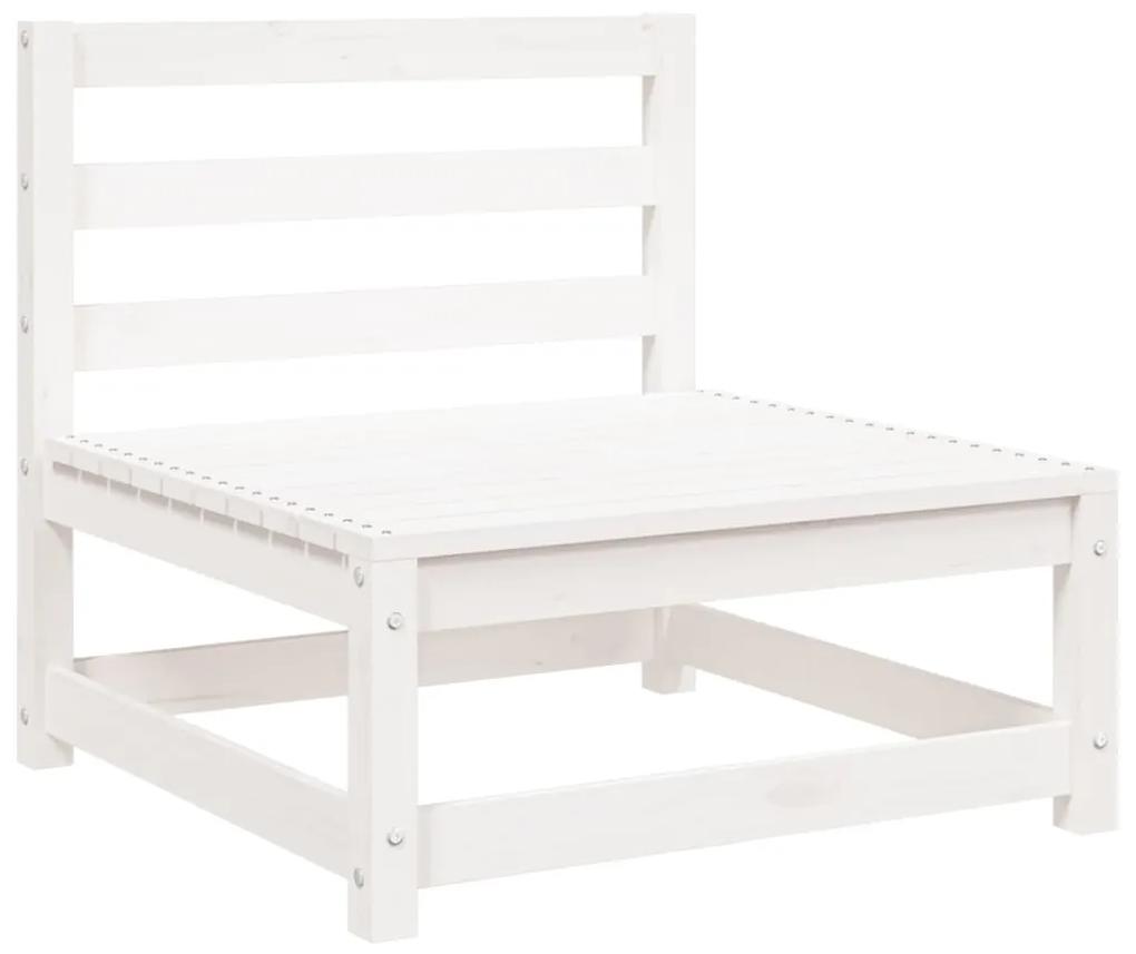 Set divani da giardino 9 pz bianco in legno massello di pino