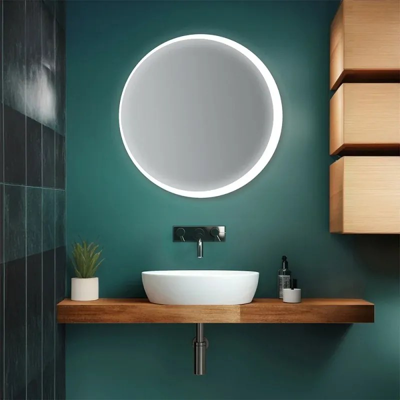 Specchio bagno 70 cm con retroilluminazione LED bianco naturale