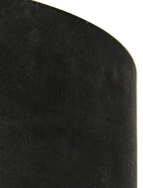 Paralume in velluto nero 50/50/25 con interno dorato