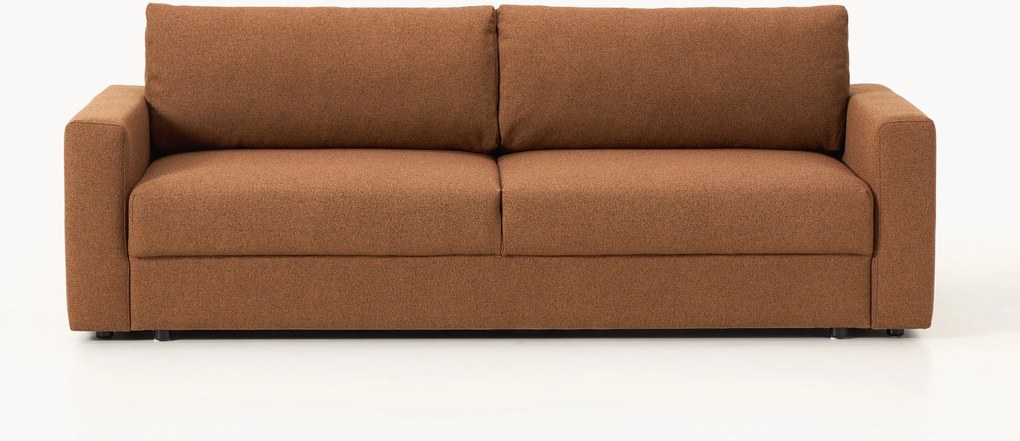 Divano letto 3 posti in bouclé con vano contenitore Tasha