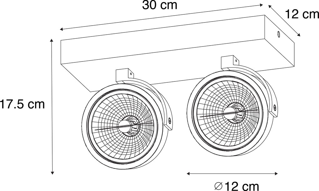 Faretto di design bronzo scuro 2 luci orientabile e inclinabile - Go