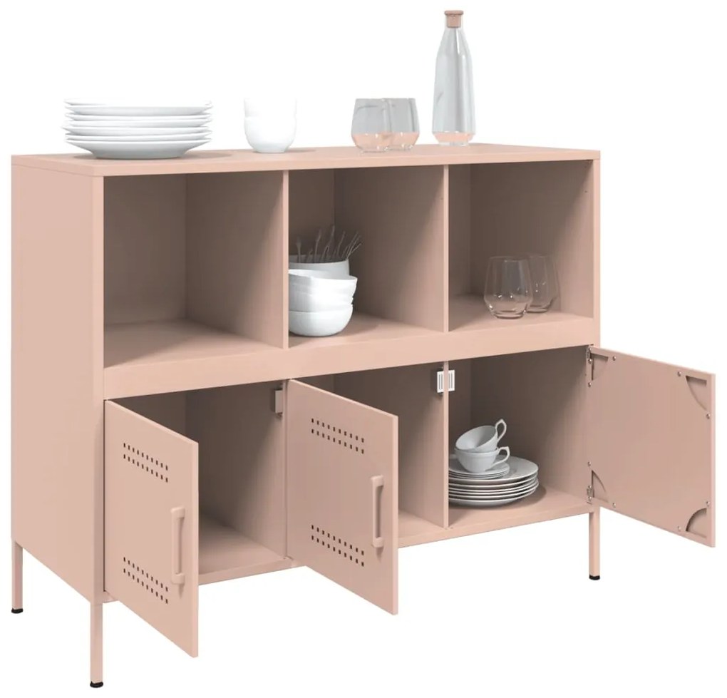 Credenza rosa 100,5x39x79 cm in acciaio laminato a freddo