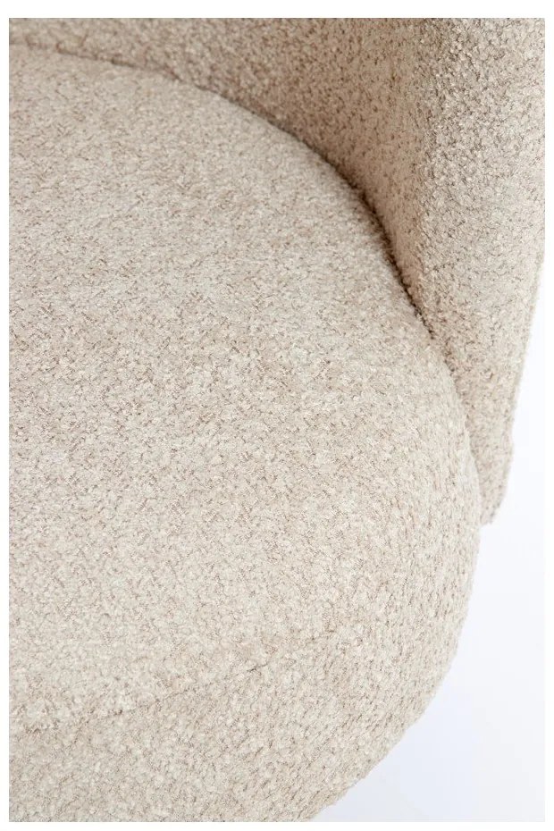 Poltrona crema in tessuto bouclé Dieyda - Light &amp; Living