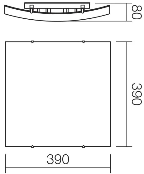 Redo 05-905 - Plafoniera ISIDE 2xE27/42W/230V 39x39 cm trasparente