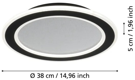 Eglo 901238 - Plafoniera LED dimmerabile MACCHIONI LED/20W/230V nero + +TC