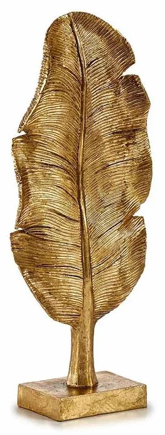 Statua Decorativa Foglia della pianta Dorato 8 x 43,5 x 17 cm (6 Unità)
