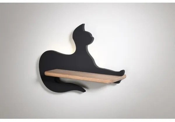Applique LED per bambini con mensola BLACK CAT LED/5W/230V