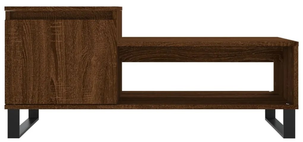 Tavolino da salotto rovere marrone100x50x45cm legno multistrato