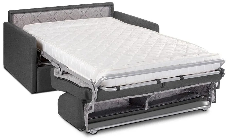 Divano letto 2 posti a ribalta in Tessuto Grigio - Larghezza Materasso 120 cm - Spessore 14 cm - CALIFE
