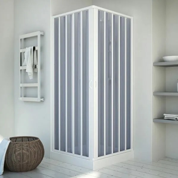 Box Doccia a soffietto in pvc 2 lati apertura angolare reversibile realizzato su misura
