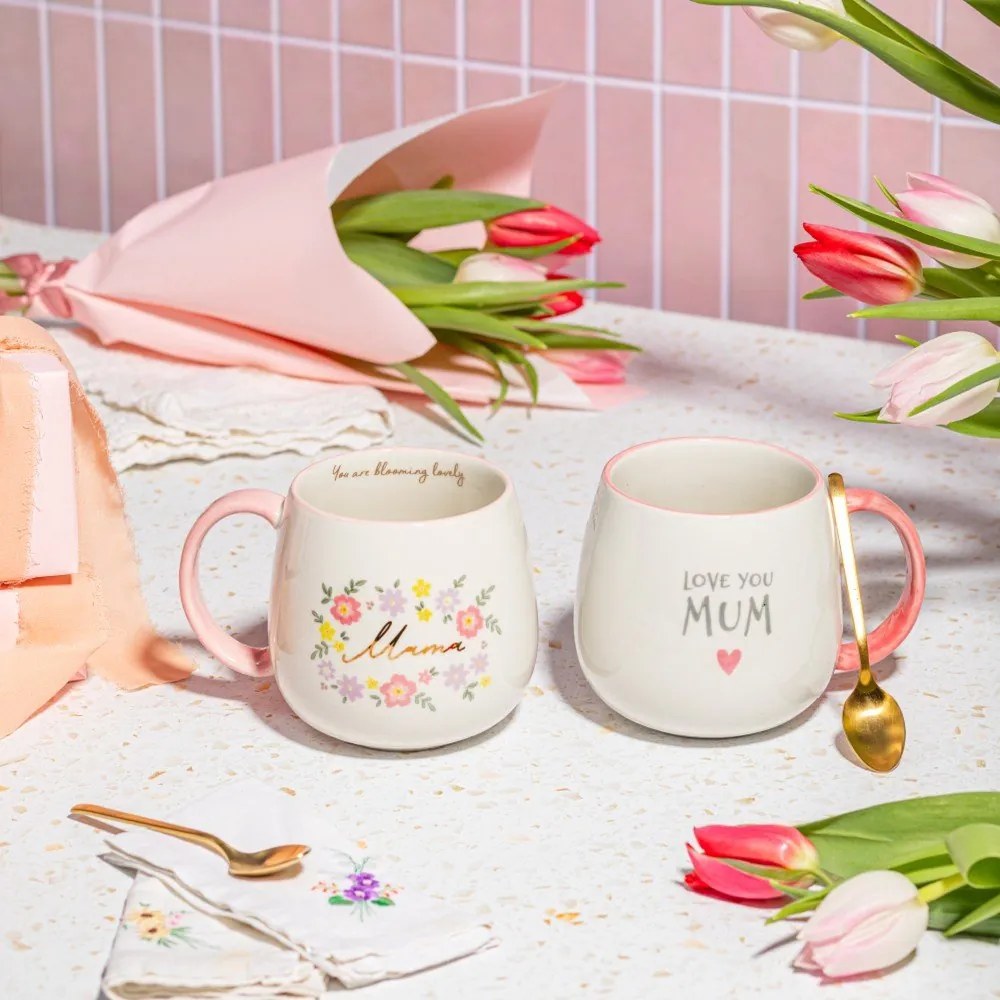 Tazza rosa chiaro in porcellana 450 ml Mama You Are Blooming – Sass &amp; Belle