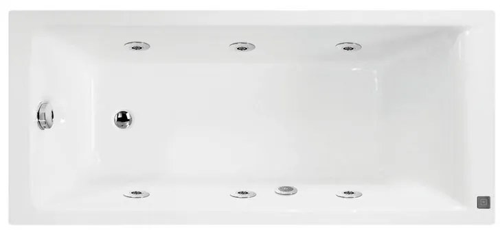 Vasca idromassaggio rettangolare bianco ,170, 70 cm, 6 bocchette,