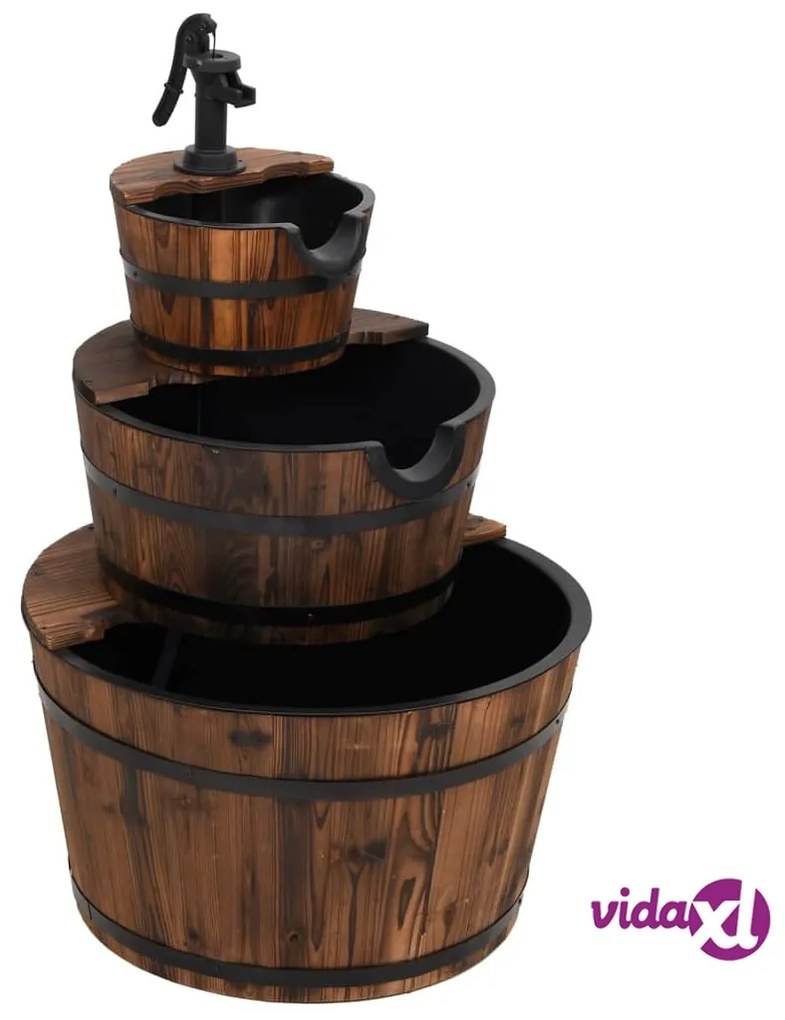 vidaXL Fontana d'Acqua con Pompa 60x60x94 cm Legno Massello di Abete