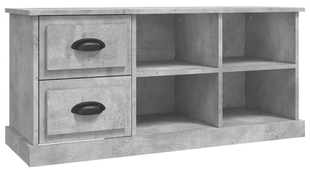 Mobile tv grigio cemento 102x35,5x47,5 cm in legno multistrato