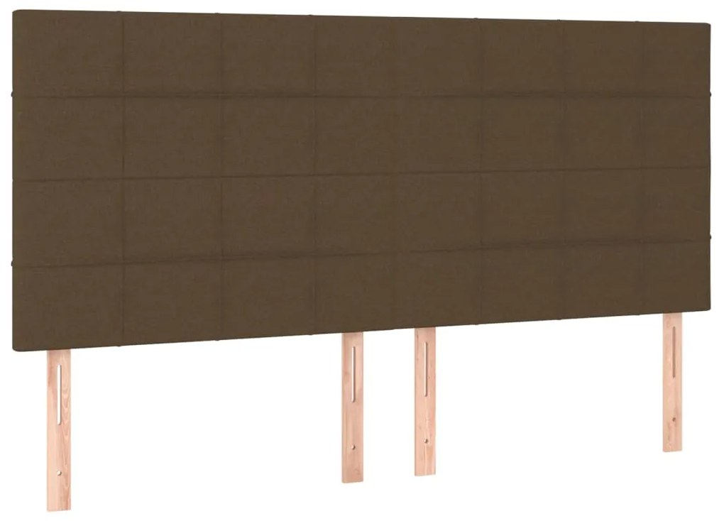 Testiera 4 pz marrone scuro 100x5x78/88 cm in tessuto