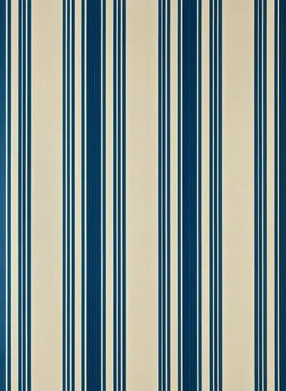 Farrow & Ball Carta da parati Tented Stripe - String/ Strong Blue