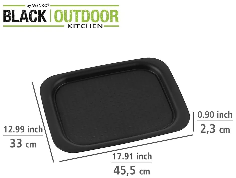 Vassoio di servizio nero Black Outdoor Kitchen - Wenko