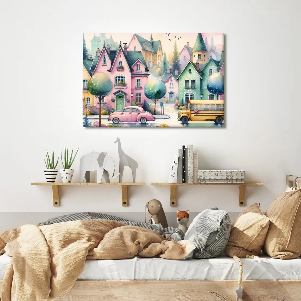 Quadro su tela – Vicoli magici della città pastello