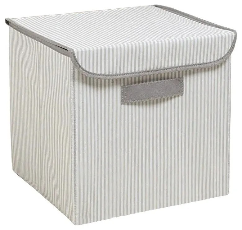 Scatola in tessuto grigio con coperchio 30x30x30 cm - Mioli Decor