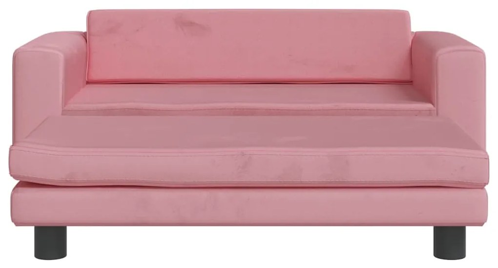 Lettino per cani con estensione rosa 100x50x30 cm in velluto