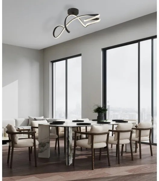 Globo 67341DS - Lampadario a plafone LED SWIRL LED/30W/230V nero