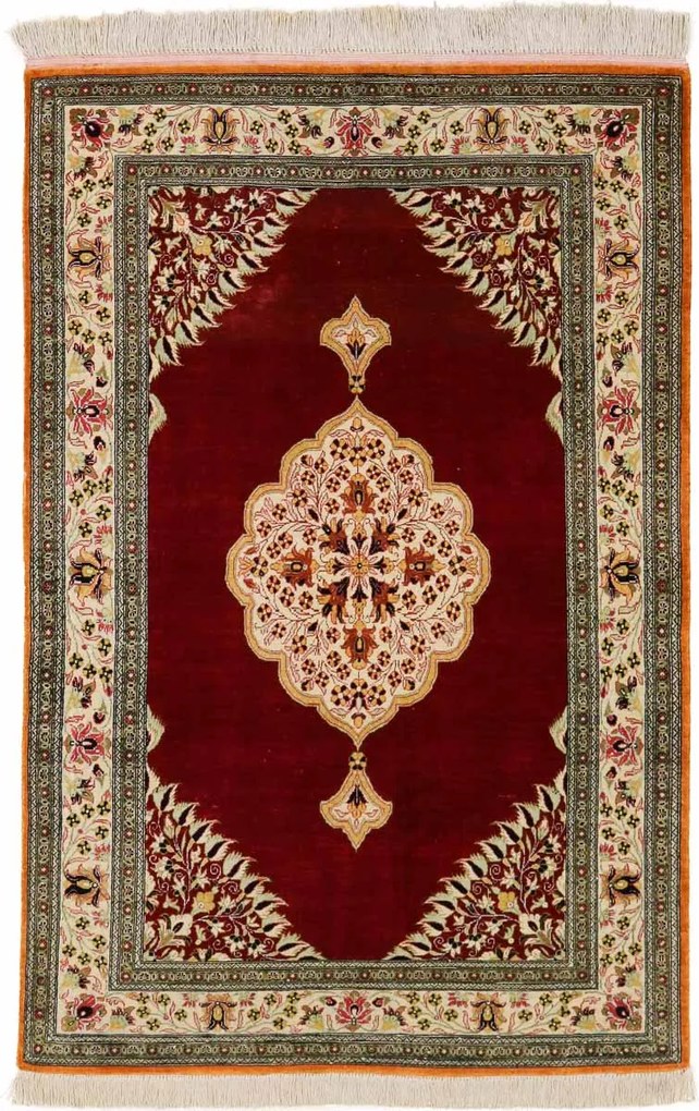 Ghom Tappeto persiano 80x120 Rosso (Iran) Annodato A Mano