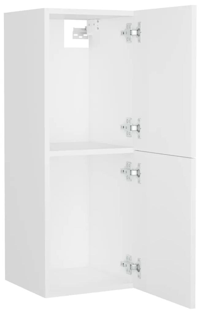 Armadio da bagno bianco 30x30x80 cm in legno multistrato