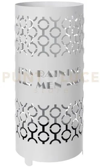 Portaombrelli moderno raining men bianco marmo in ferro 23x55hcm