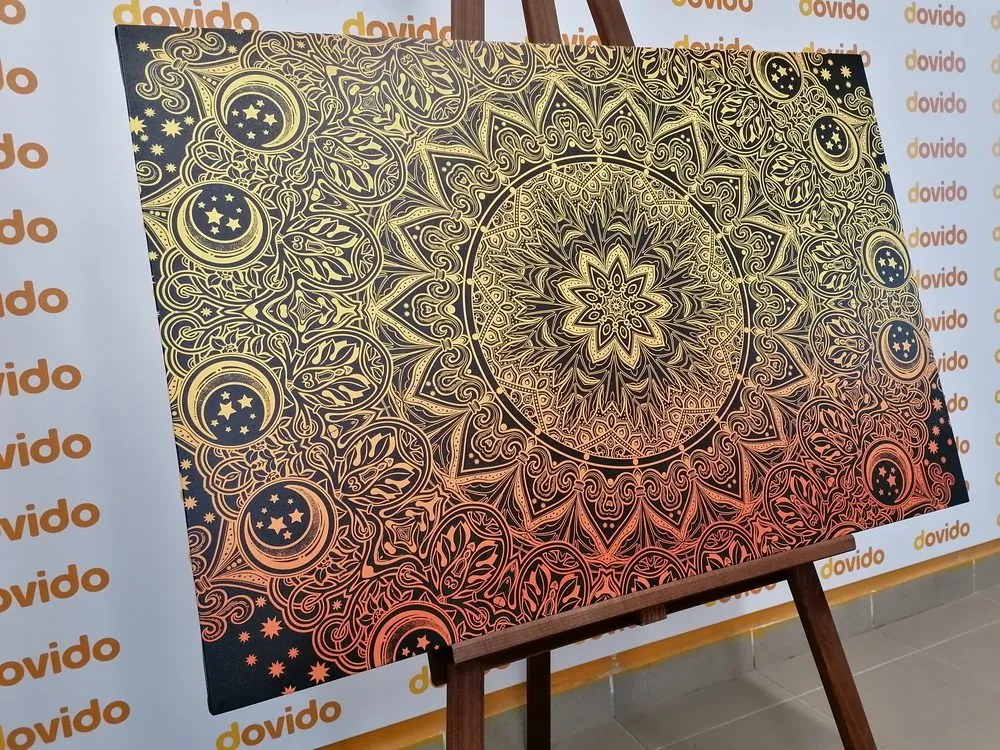 Quadro su tela – Mandala orientale dorata