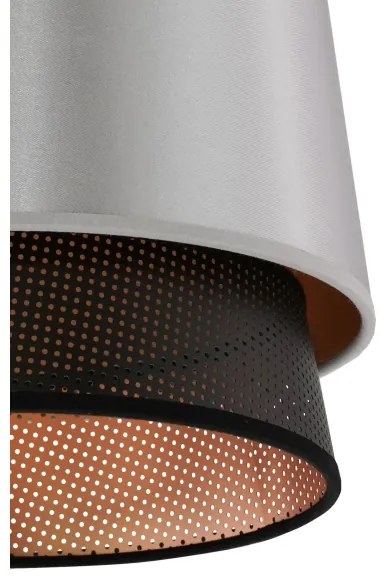 Duolla - Lampadario a sospensione con filo BELL SHINY 1xE27/15W/230V diametro 25 cm argento/nero