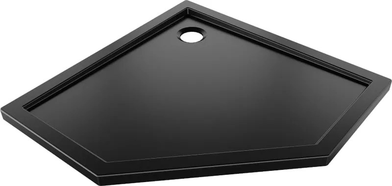 Mexen Flow piatto doccia pentagonale slim 80 x 80 cm, nero opaco - 46P708080